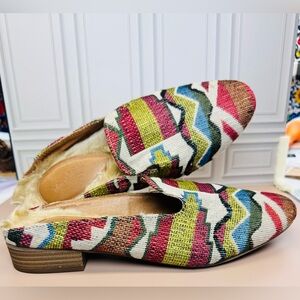 Fur Lined Woven Women's Loafer Slippers